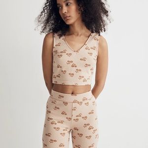 Madewell Crop Tank Top in Geo Daisy M NEW